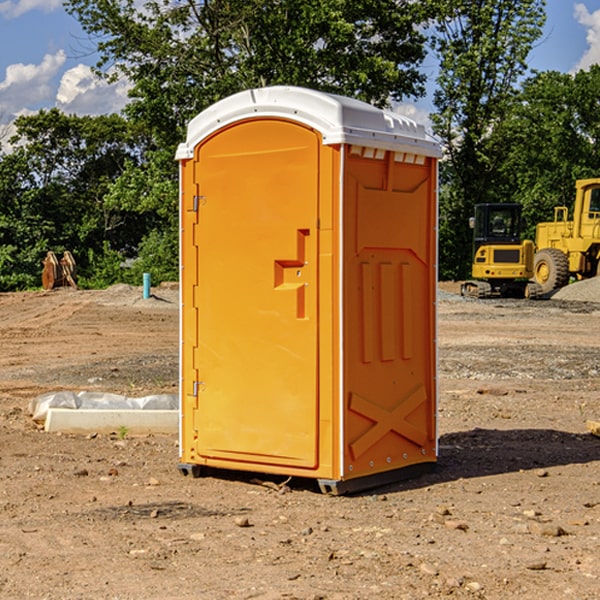 how often are the porta potties cleaned and serviced during a rental period in Hunter OK